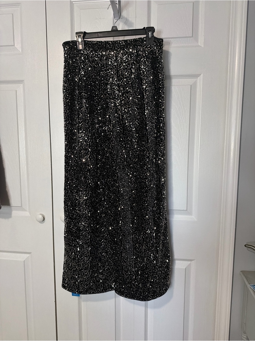 NWT Cupshe Black Sequin Wide Leg Pants Size Medium
